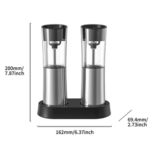 Dual Speed Adjustable Type-<b>C</b> Rechargeable Electric Salt and Pepper Grinder Set 95ml Large Capacity for Dining <b>Table</b> Seasoning - Product Image 2