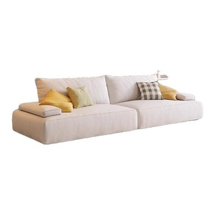 Canapé de style français rétro en tissu/cuir crème, canapé de salon, <span class=keywords><strong>causeuse</strong></span> pour petit espace, appartement, hall d'hôtel - Product Image 6