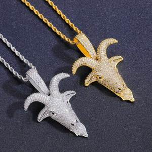 2025 प्रवृत्ति डिजाइनर गहने हार के लिए जिरकॉन मुख्य पत्थर के साथ पुरुषों के लिए बकरी की पेरेंट चेन - Product Image 2