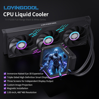 LOVINGCOOL 2K Casing Komputer Gaming 3D Tanpa Kacamata dengan Pendingin Air, Pendingin Cair CPU, dan Kipas ARGB Aliran Udara Besar