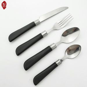Classic Reusable Stainless Steel Cutlery Black <b>Plastic</b> Handle Stainless Steel Cutlery <b>Set</b> - Product Image 2