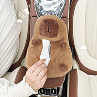 Boîte à mouchoirs suspendue pour voiture en peluche Capybara de marque Longyang, créative et de haute qualité, 1 à 3 compartiments, design moderne, pour appuie-tête de voiture
