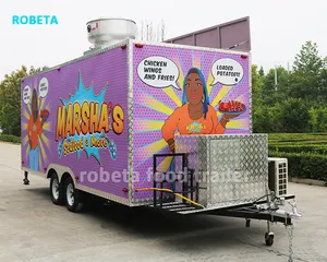 Toptan fiyat Cater dondurma seyyar gıda tezgahı kamyon satılık imtiyaz kullanılmış gıda kamyon römork gıda sepeti