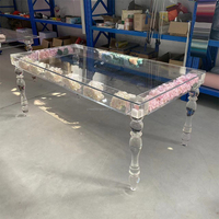 Meubles acryliques transparents délicats de haute qualité directs d'usine Table de mariage acrylique transparent pour la fête d'événement