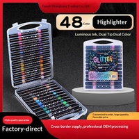 Nouveau style stylo à paillettes bicolore pour enfants, pinceau à peinture manuelle, pointe épaisse et souple, inaltérable, nacré brillant, double face