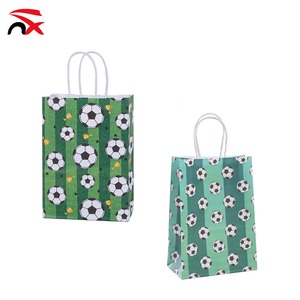 Creative <strong>Football</strong> <strong>Party</strong> Favor <strong>Bags</strong> Kraft Paper Tote <strong>Bags</strong> with Handle for Sports Fan Game Day Soccer Fans Gift Packaging - Product Image 1