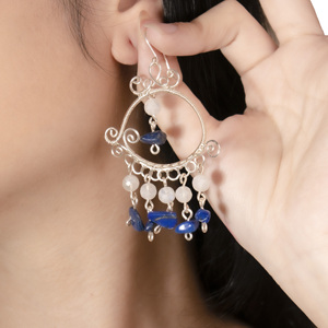 BeGems vente en gros boucles d'oreilles cendrillon pour femmes bijoux de conte de fées boucles d'oreilles de mode en cuivre naturel - Product Image 4