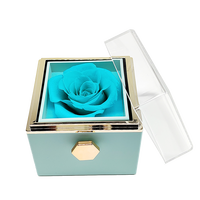 Boîte à bijoux de roses éternelles pour la Saint-Valentin en gros, roses réelles conservées avec collier/boîte à bagues et boîte à bijoux en acrylique