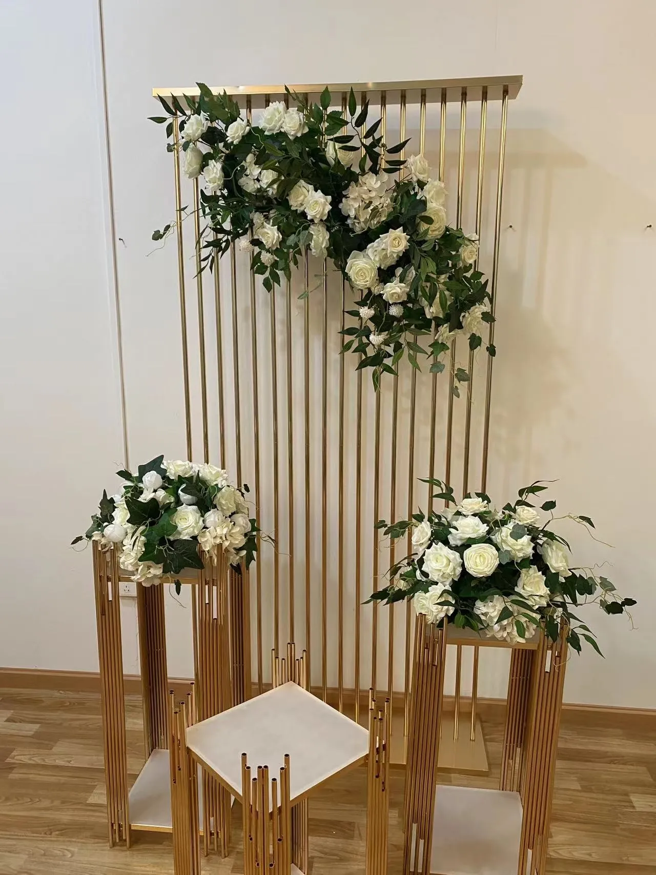 Customized wedding table centerpieces flower Ball white rose stage flower hanging wedding backdrop orchid flower set Arch