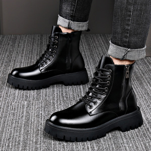 Men Winter Ankle Boots Genuine Leather Round Toe Plush Lining Rubber Outsole Anti Slippery Snow Boots - Product Image 3