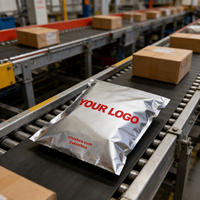 Sacs d'expédition en polyéthylène argenté aluminisé pour fabricants, imperméables, pour colis e-commerce, finition brillante, OEM, sacs d'expédition en polyéthylène argenté QC