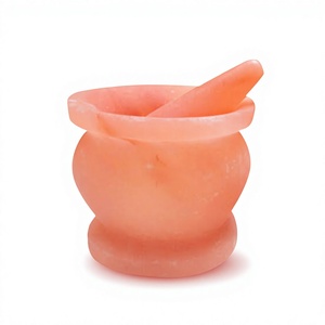 Himalayan Salt Mortar and Pestle Pink Rock Salt Mortar and Pestle Premium Salt Products Manufacturer and Wholesale From Pakistan - Product Image 1