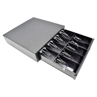 WOSHUO C410-9 Stahl 410mm 9-Fach Kassenschublade mit herausnehmbarem Geld-/Münzfach, Dreifach-Positionsschloss, RJ11-Anschluss, langlebig und sicher