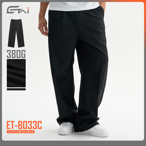 <strong>Pans</strong> &amp; Trousers 380Gsm Custom <strong>Formal</strong> Dress Sweatpants Street Wear Wide Leg Cargo Suit Track Baggy Pleated Pants Men - Product Image 2