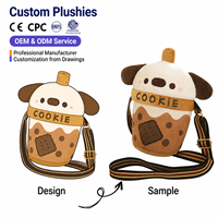 Sac à dos d'anniversaire en peluche super doux, mini, mignon, style anime kawaii, avec broderie, rembourrage en coton PP et doublure en maille, OEM ODM