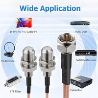 Verbeterde Signaal F-Type 3-weg Coax Splitter Kabel 6,8 inch F Male naar Dubbele F Female 50 Ohm RG316 voor TV Antenne Satellietontvanger
