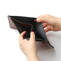 Dompet Lipat Dua Kulit PU Vintage Pria Grosir dengan Lapisan Poliester, Tempat Kartu Bisnis Tipis, dan Kantong Koin