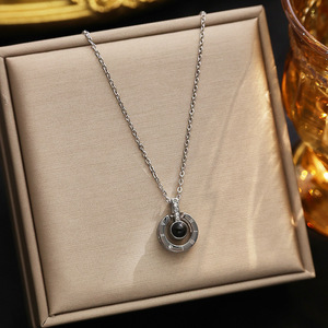 Collana MECYLIFE 100 I Love You per Donna, Gioiello d'Amore in Acciaio Inossidabile con Zirconi, Regalo per <span class=keywords><strong>San</strong></span> <span class=keywords><strong>Valentino</strong></span> - Product Image 4