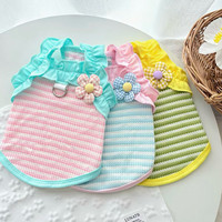 Camisole rayée style bonbon pour animaux de compagnie, légère et aérée pour l'été, idéale pour les chiens de petite taille comme les Teddy, Pomeranian et Bichon Frisé