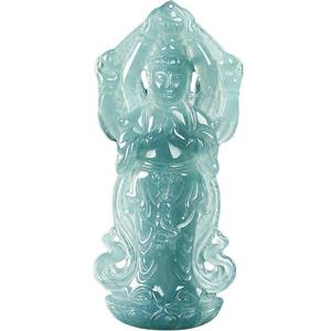 หยกธรรมชาติสีน้ำเงินหยกเจดิท พระโพธิสัตว์พันมือ จี้หยก ดีไซน์ดั้งเดิมสำหรับทุกเพศ พร้อมใบรับรองการประเมิน GY76 - Product Image 5
