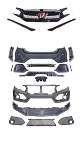 ชุดแต่งกันชนหน้ารถยนต์สำหรับ <span class=keywords><strong>Civic</strong></span> ปี 2016-2021 รุ่นอัพเกรด Type-R พร้อมกันชนหน้า-หลัง สเกิร์ตข้าง และสปอยเลอร์ - Product Image 2