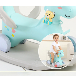 <span class=keywords><strong>Cheval</strong></span> à bascule en plastique 2 en 1 pour enfants, jouet d'équitation pour bébés, mise à jour - Product Image 4