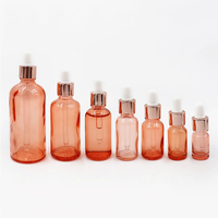 Flacon compte-gouttes en verre rose de luxe 20ml 30ml, emballage cosmétique rechargeable pour soins de la peau, flacon vide pour sérum avec compte-gouttes en verre