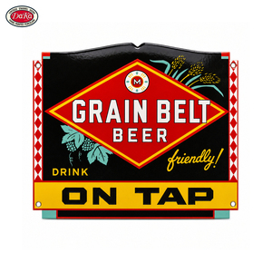 Lot de deux plaques rectangulaires en émail Zipfer Bier bleues, style moderne vieilli, en porcelaine, pour bar, <span class=keywords><strong>pub</strong></span>, ou cave à homme - Product Image 4
