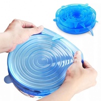6PCS Silicone Stretch Lids Universal Silicone Food Wrap Bowl Pot Lid Silicone Cover Pan Cooking Kitchen Accessories