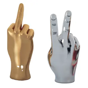 Modern Five Finger Palm Resin Sculpture Gesture 3D Figurine Hand Statue Decoration Home, Living Room, Office Decoration