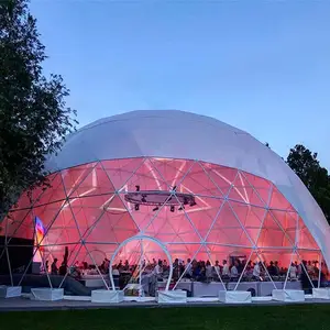 Carpa de cúpula más grande de 10m, 12m, 15M, 30m, resistente al agua, resistente a los rayos UV, precio de fábrica, carpas de cúpula populares para exhibición de fiestas en hoteles