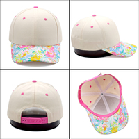 Gorra de Béisbol Personalizada con Logotipo, Diseño Floral, Cierre a Presión, para Mujer, Deportiva, de 6 Paneles, Estructurada, de Algodón