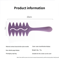 Nouvelle brosse à cheveux Wanmei avec poils antistatiques en paille de blé, pour femmes, cheveux bouclés naturels, ventilée, humide et sèche, pour définir les boucles