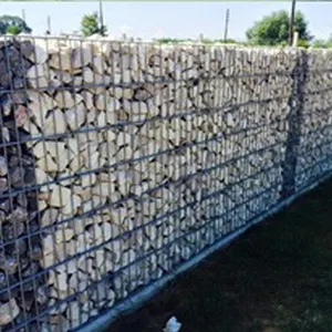 Malha de gabion soldada galvanizada, malha de pedra ecológica gabion parque paisagem cerca