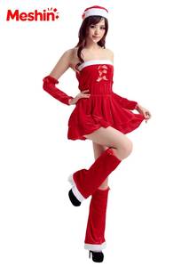 MS Hot Selling Adult <b>Sexy</b> Velvet Red <b>Santa</b> Claus Dress Festival Party <b>Costume</b> Women for Christmas and Halloween - Product Image 5