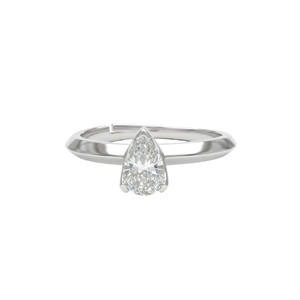 Pear Cut Lab Grown Diamond <b>Solitaire</b> <b>Ring</b> 925 <b>Silver</b> / 10KT 14KT 18KT White Gold Finish Minimalist Engagement <b>Ring</b> - Product Image 1