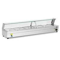 Bain-marie commercial à 5 bacs en acier inoxydable pour restaurant, chauffe-plats de comptoir