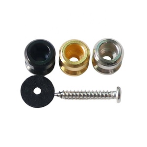 Donlis批发镍黑色和金色吉他表带按钮，带螺钉和毡，用于低音别针 - Product Image 1