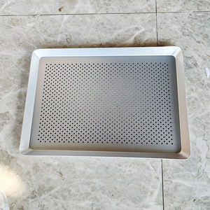 Plat à pâtisserie en aluminium anodisé pour four domestique, 35x25cm, 40x30cm, coins arrondis, <span class=keywords><strong>plaque</strong></span> à pâtisserie perforée en alliage d'aluminium, plateau à pain pour four - Product Image 1