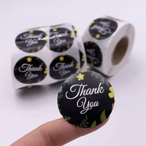 Etichette di ringraziamento etichette per imballaggio cosmetico rotolo adesivi personalizzati