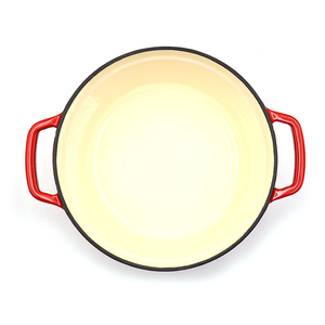 Casserole ronde émaillée vintage classique HOMEFELT Chef's, <span class=keywords><strong>en</strong></span> <span class=keywords><strong>fonte</strong></span>, avec couvercle, écologique, modèle PT02, rouge cardinal - Product Image 4