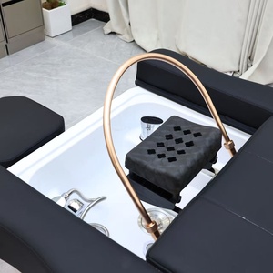 Syf Salon Adjustable Backrest Foot Massage Shampoo <b>Chair</b>, Pedicure Head Spa <b>Table</b>, Shampoo Bed with Light Strip - Product Image 5
