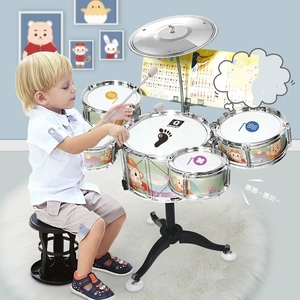 Wholesale Children Mini Jazz <b>Drum</b> Kit 5‑pcs Percussion Instrument Toy With Adjustable Stand For Kids Music Learning - Product Image 4