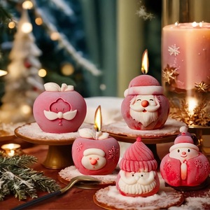 Apple Santa Silicone <b>Molds</b> For <b>Candle</b> Baking Diy Cake Mousse Christmas <b>Mold</b> Set - Product Image 1