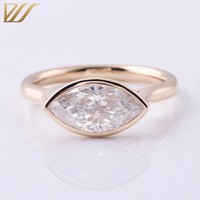 Bague de fiançailles en or jaune massif 14k 18k avec diamant cultivé en laboratoire certifié Gia IgI CVD HPHT, bijoux pour femmes et hommes