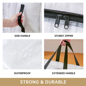 Bolsas de mudanza de gran tamaño con asas reforzadas Bolsa de almacenamiento resistente para manta Ropa de cama Bolsa de almacenamiento de ropa transparente - Product Image 3