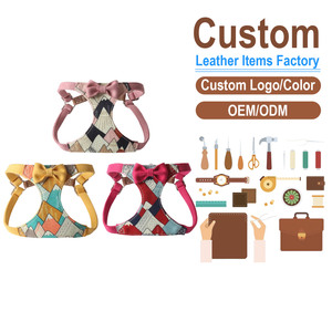 Nouvel Arrivage Ensemble Harnais et Collier pour Chien Motif Nœud Papillon Mont Fuji, Léger, pour la Promenade des Chiots, Vente Directe Usine - Product Image 1