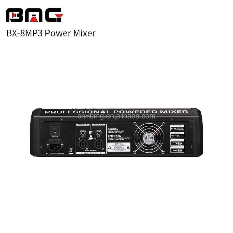 BMG BX-8 MP3 Power Mixer - 8 Channel Professional Audio Mixer