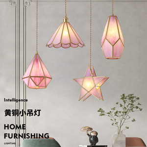 Nordic Style Brass Pendant <b>Light</b> Led Single Head Gold Color For Bedroom Living Room <b>Dining</b> Room - Product Image 1