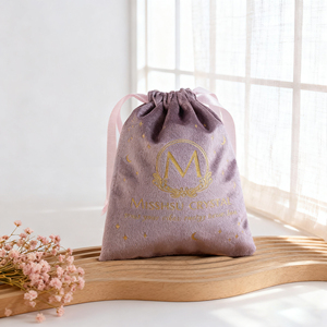 Petite pochette en velours de luxe avec logo personnalisé imprimé, pour colliers, boucles d'oreilles, bagues, sac anti-poussière à cordon - Product Image 2